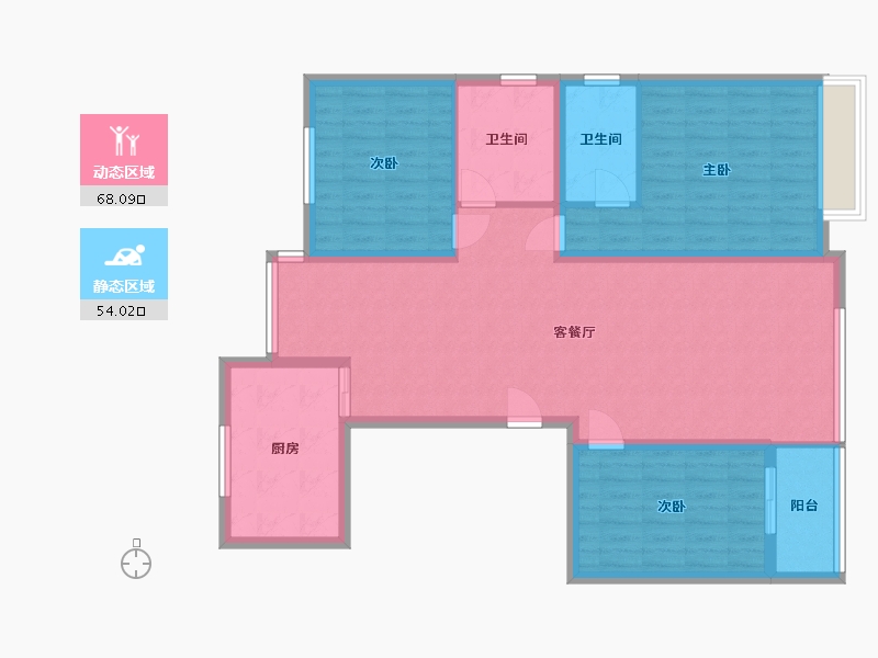 河北省-邢台市-红山果庄园-108.80-户型库-动静分区