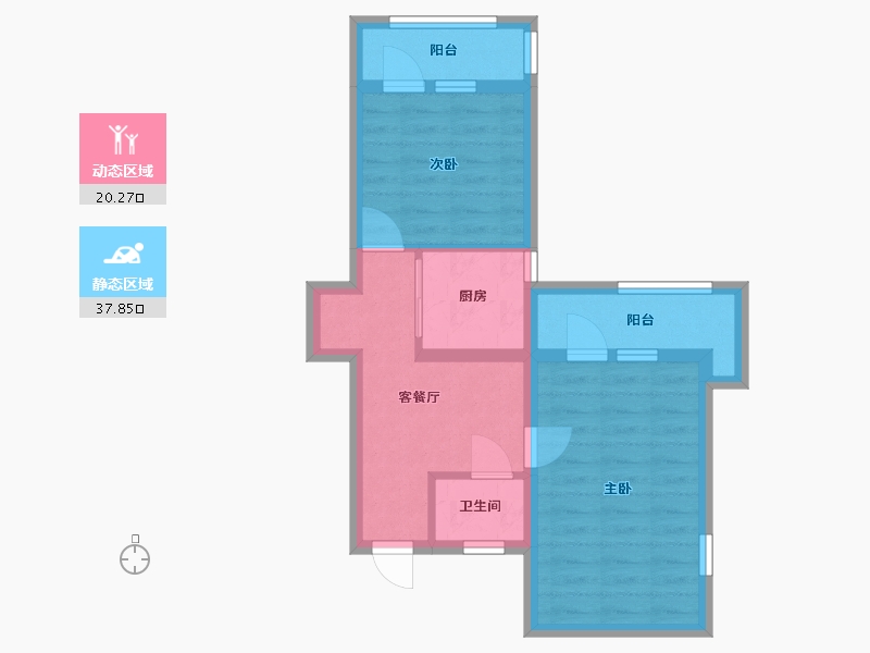 北京-北京市-东直门外斜街12号楼-50.00-户型库-动静分区