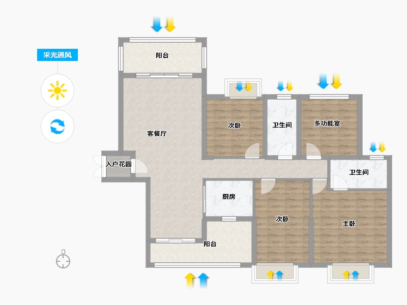 广东省-河源市-永安新城-125.00-户型库-采光通风