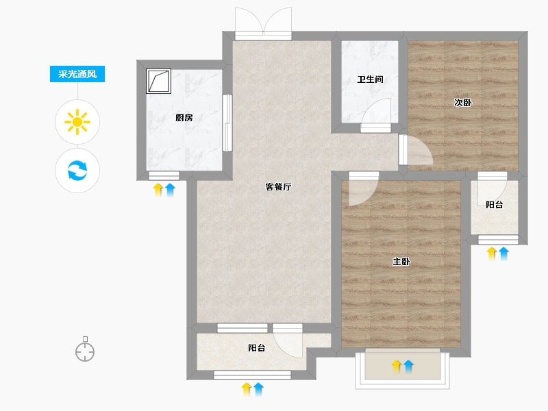 河北省-张家口市-尚峰悦庭-78.40-户型库-采光通风