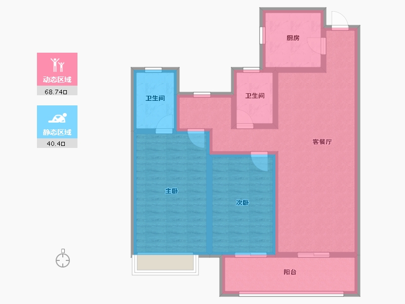 浙江省-杭州市-锦绣湾-82.40-户型库-动静分区