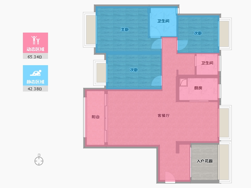 湖南省-常德市-富新瞰江南-109.22-户型库-动静分区