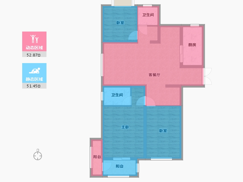 江苏省-连云港市-巨龙花园-92.30-户型库-动静分区