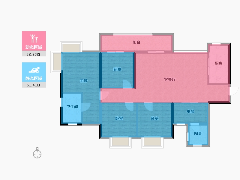 四川省-雅安市-凯悦天地-二期-110.40-户型库-动静分区