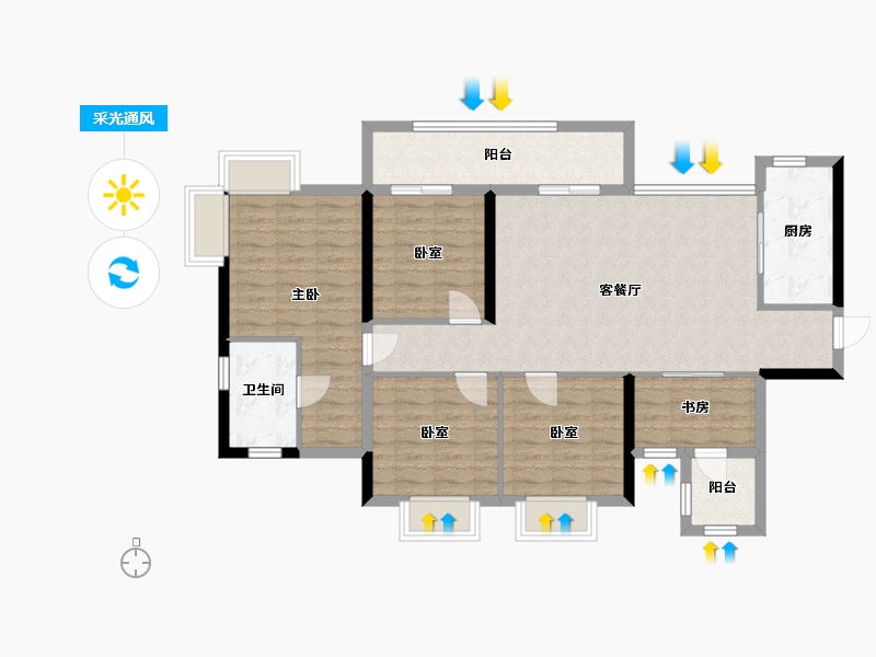 四川省-雅安市-凯悦天地-二期-110.40-户型库-采光通风