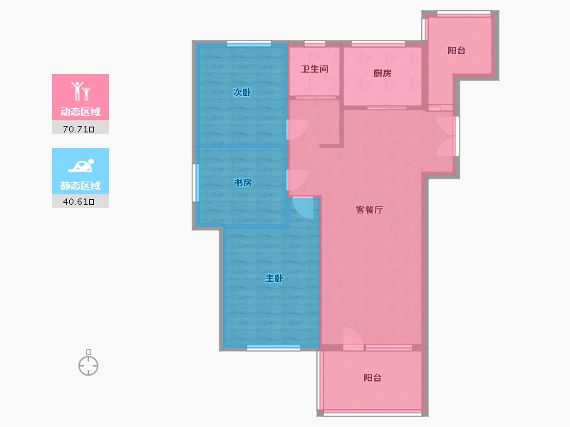 新疆维吾尔自治区-昌吉回族自治州-融景城-91.00-户型库-动静分区