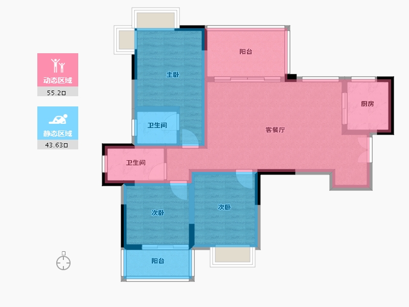 山东省-青岛市-山水居-89.47-户型库-动静分区