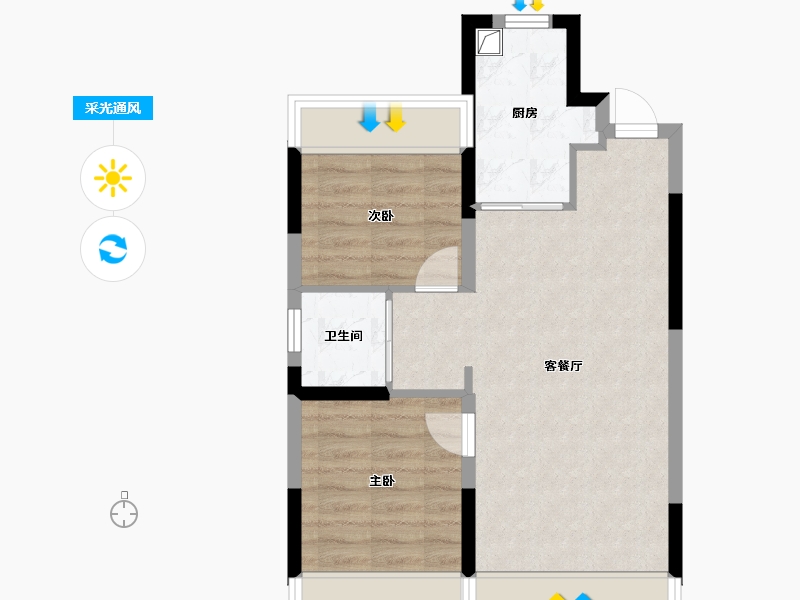 吉林省-长春市-中邑尚都城-64.00-户型库-采光通风