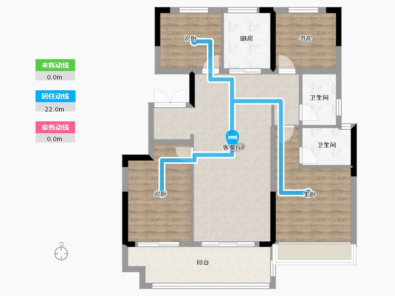 安徽省-阜阳市-时代公馆-100.00-户型库-动静线