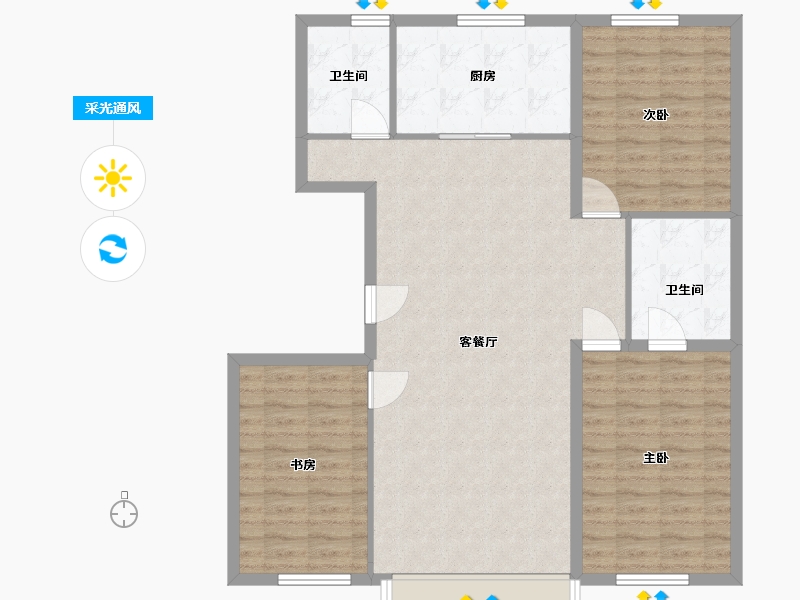 吉林省-长春市-华程悦府-109.40-户型库-采光通风