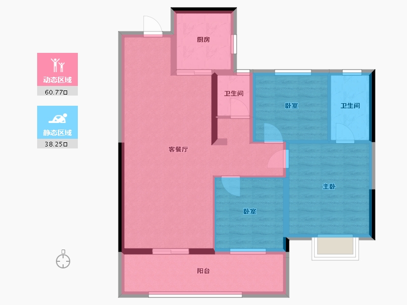 湖北省-孝感市-帝景壹号院-93.60-户型库-动静分区