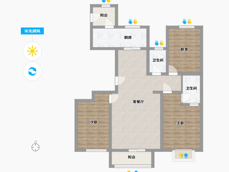 河北省-邢台市-凤城雅筑-114.40-户型库-采光通风