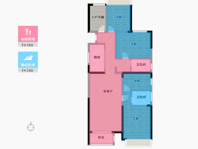 湖南省-常德市-新天地-126.00-户型库-动静分区