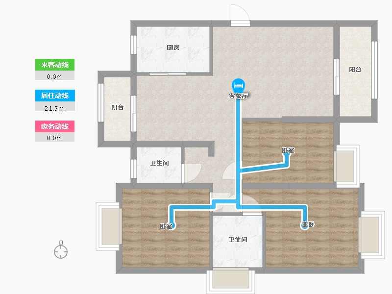 湖北省-黄冈市-皇家翡翠湾-104.80-户型库-动静线