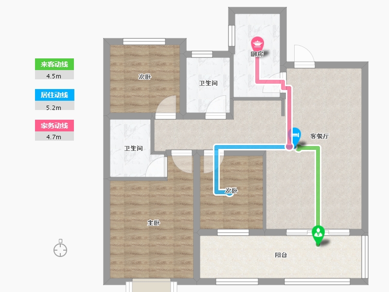 陕西省-西安市-蓝湖九郡-87.92-户型库-动静线