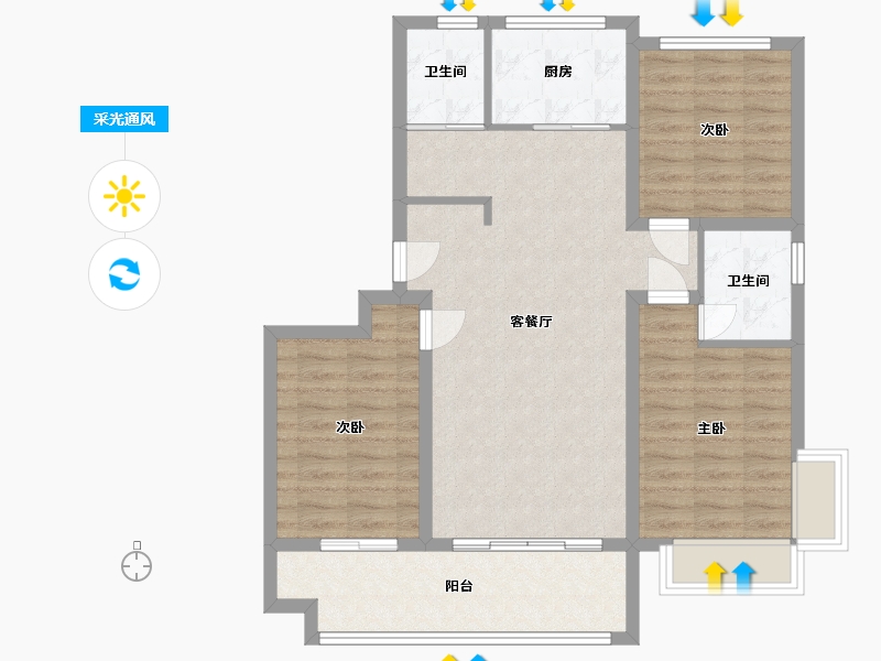 山东省-日照市-安泰悠然居-96.00-户型库-采光通风