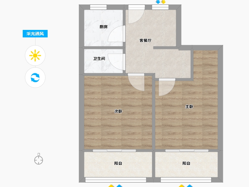 山东省-青岛市-汝阳路小区-49.48-户型库-采光通风