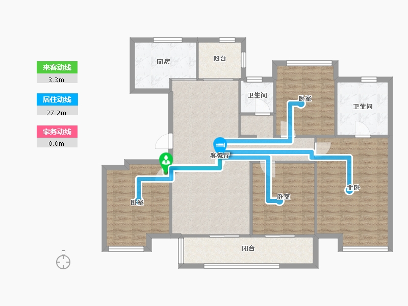 浙江省-嘉兴市-泓玺台-106.16-户型库-动静线