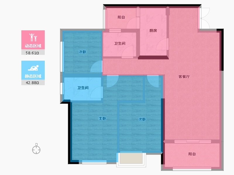 贵州省-遵义市-时代中央-90.40-户型库-动静分区