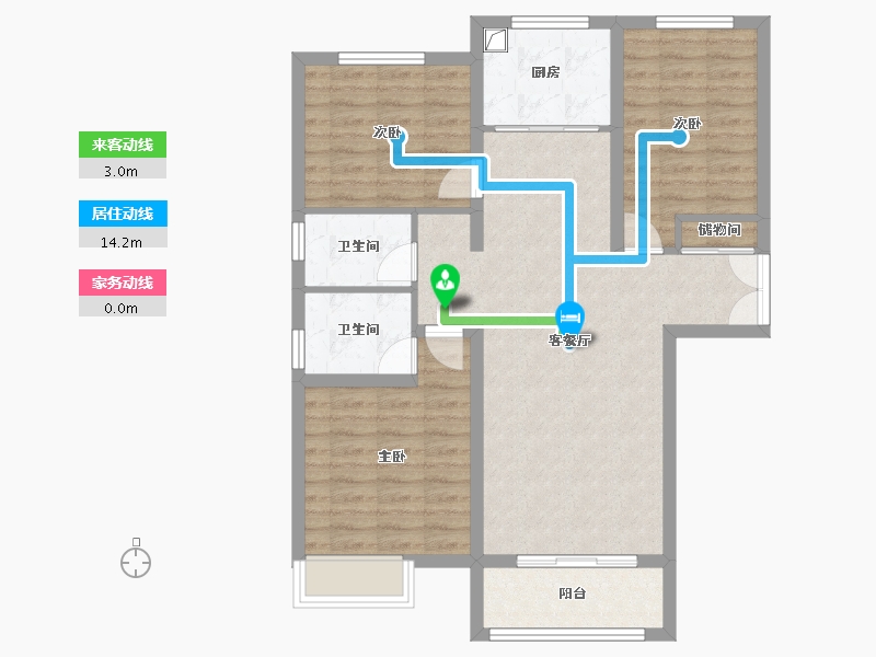 陕西省-榆林市-金柳香堤小区-100.00-户型库-动静线