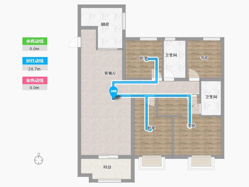 河北省-沧州市-保利拉菲公馆-113.60-户型库-动静线