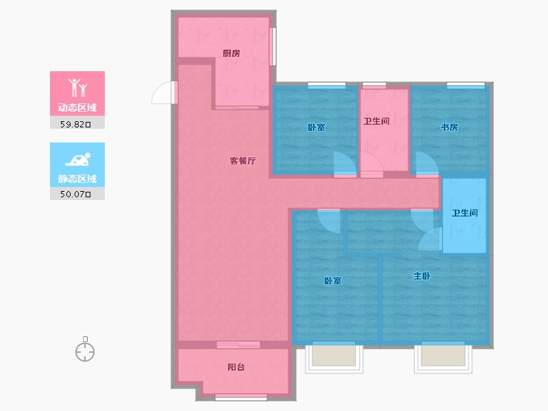 河北省-沧州市-保利拉菲公馆-113.60-户型库-动静分区