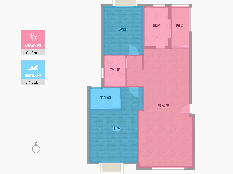 福建省-泉州市-南洋壹号-90.00-户型库-动静分区