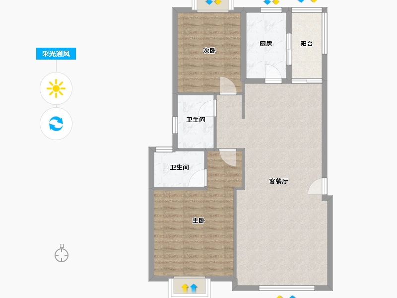 福建省-泉州市-南洋壹号-90.00-户型库-采光通风