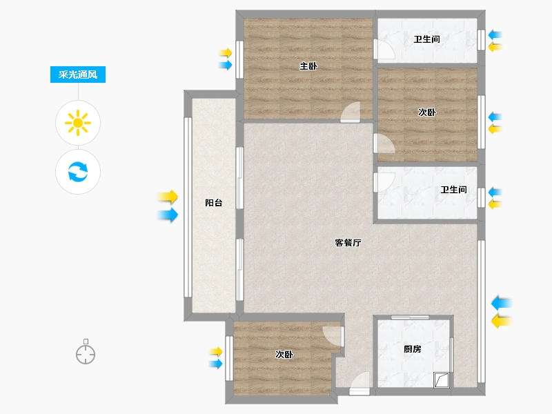 江西省-宜春市-学府壹号-91.20-户型库-采光通风