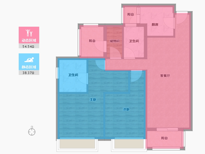 广东省-中山市-映月台-82.40-户型库-动静分区