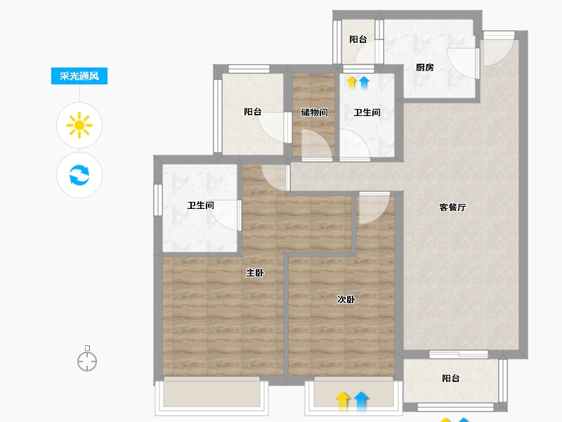 广东省-中山市-映月台-82.40-户型库-采光通风