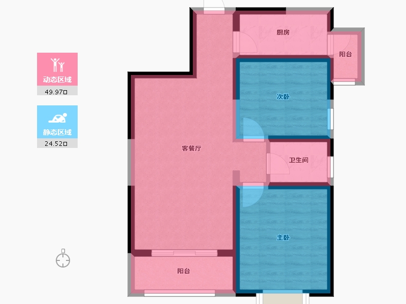 陕西省-西安市-科达东御兰汀-68.80-户型库-动静分区