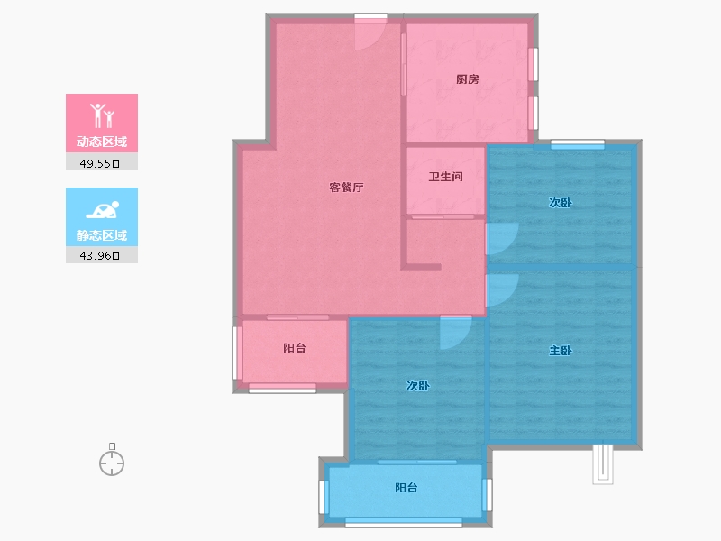 江苏省-淮安市-绿地世纪城-84.00-户型库-动静分区