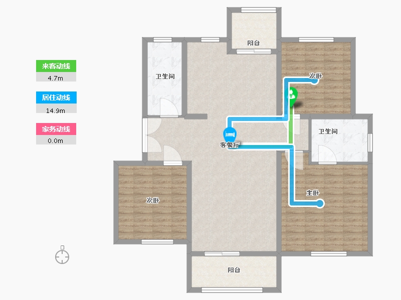 浙江省-嘉兴市-双凤公寓-122.00-户型库-动静线