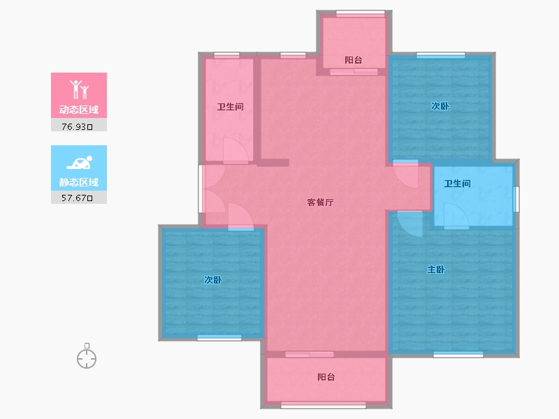 浙江省-嘉兴市-双凤公寓-122.00-户型库-动静分区