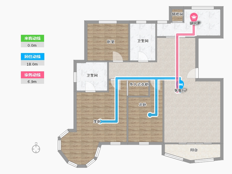 宁夏回族自治区-银川市-湖畔家园-120.80-户型库-动静线