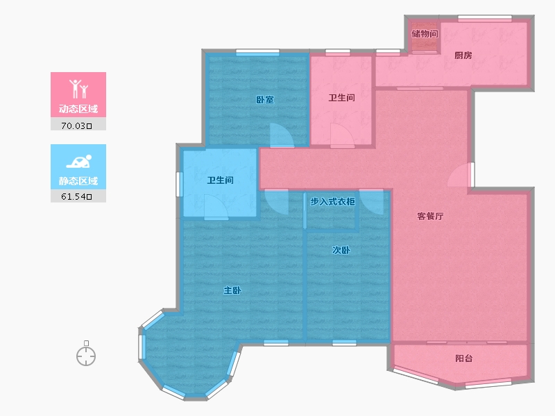 宁夏回族自治区-银川市-湖畔家园-120.80-户型库-动静分区