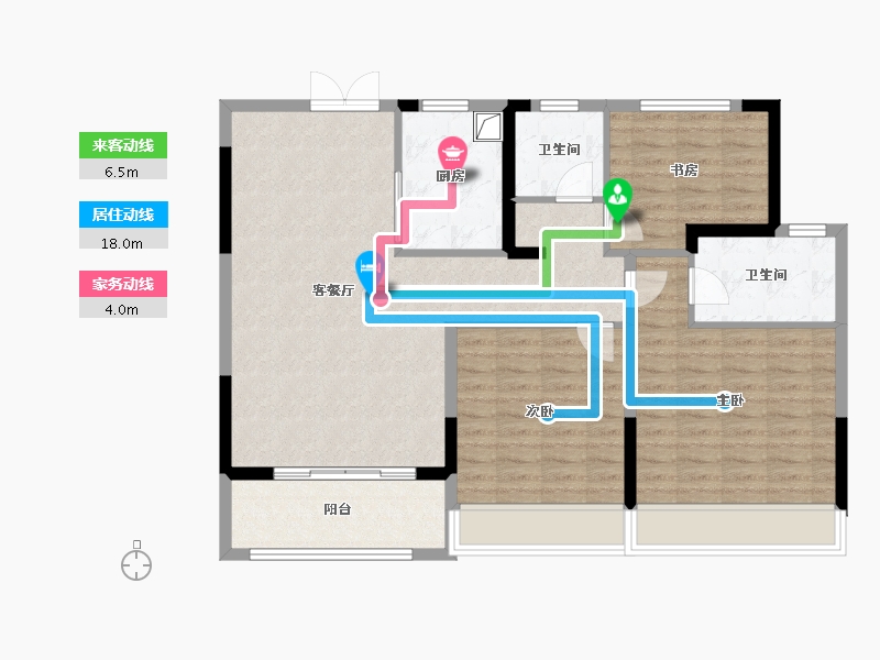 江苏省-宿迁市-阳光春天小区-101.14-户型库-动静线