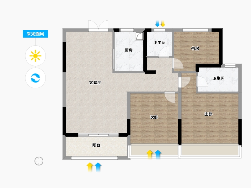 江苏省-宿迁市-阳光春天小区-101.14-户型库-采光通风