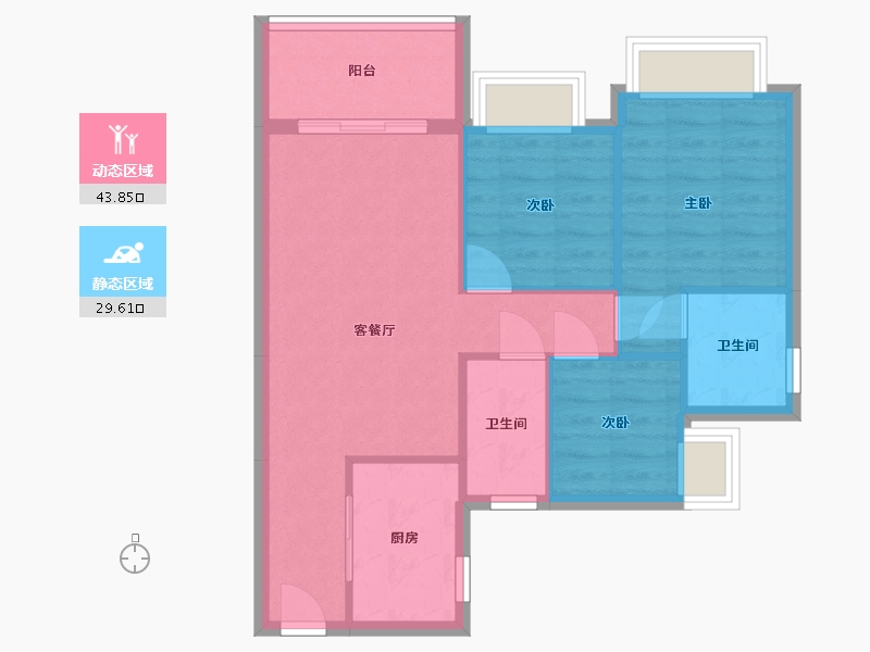 广东省-广州市-时代天韵黄埔-69.00-户型库-动静分区