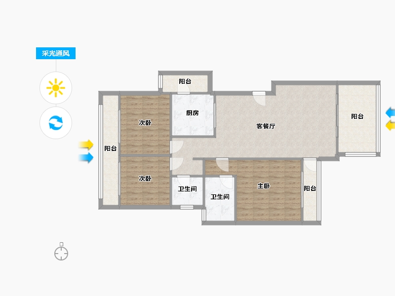 广东省-珠海市-华策岭峰国际-87.20-户型库-采光通风