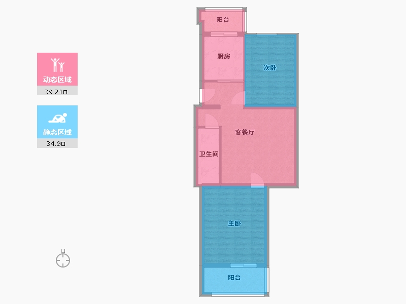 北京-北京市-红星北里小区-64.86-户型库-动静分区