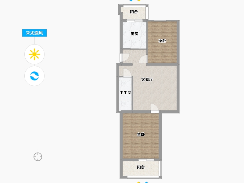 北京-北京市-红星北里小区-64.86-户型库-采光通风