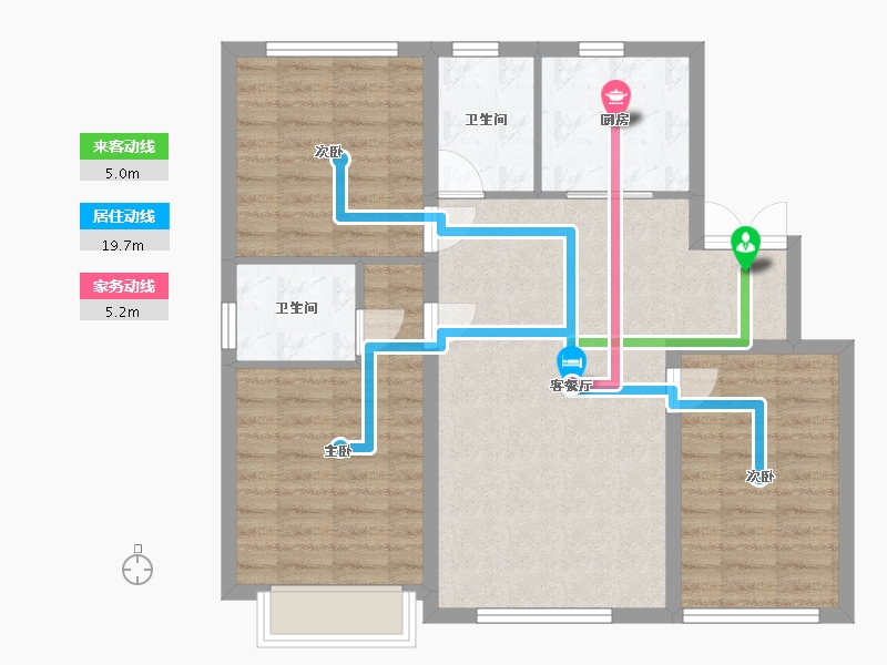 内蒙古自治区-赤峰市-江山风华2期-91.64-户型库-动静线