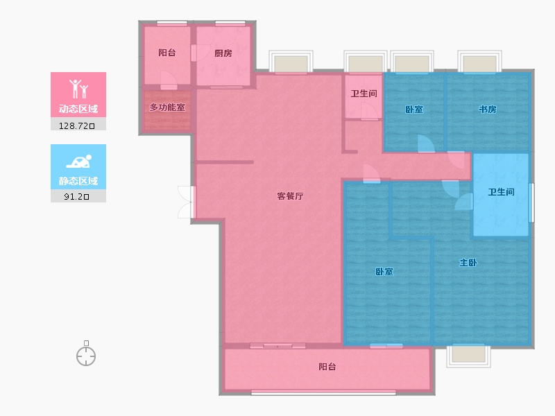 湖北省-黄石市-碧桂园磁湖半岛-207.00-户型库-动静分区