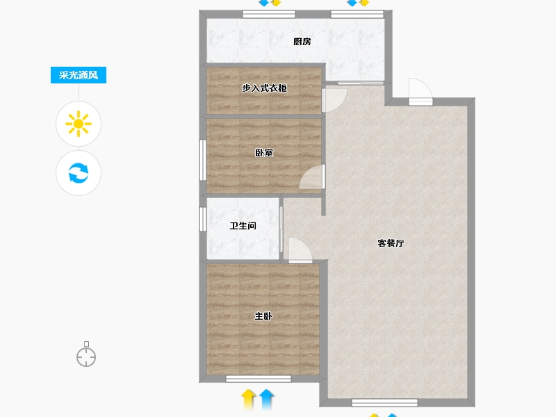 黑龙江省-绥化市-尚品福城二期-92.46-户型库-采光通风