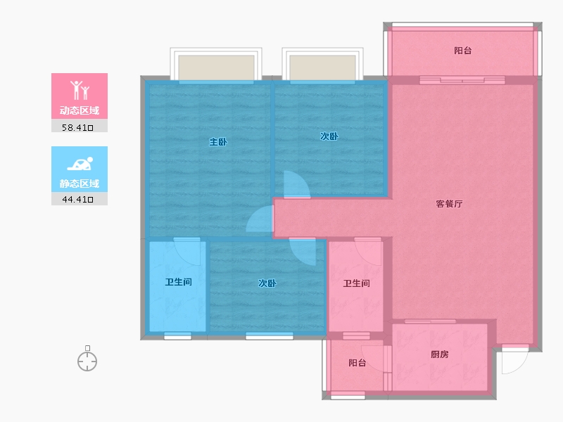 海南省-海口市-西秀绿洲-93.00-户型库-动静分区