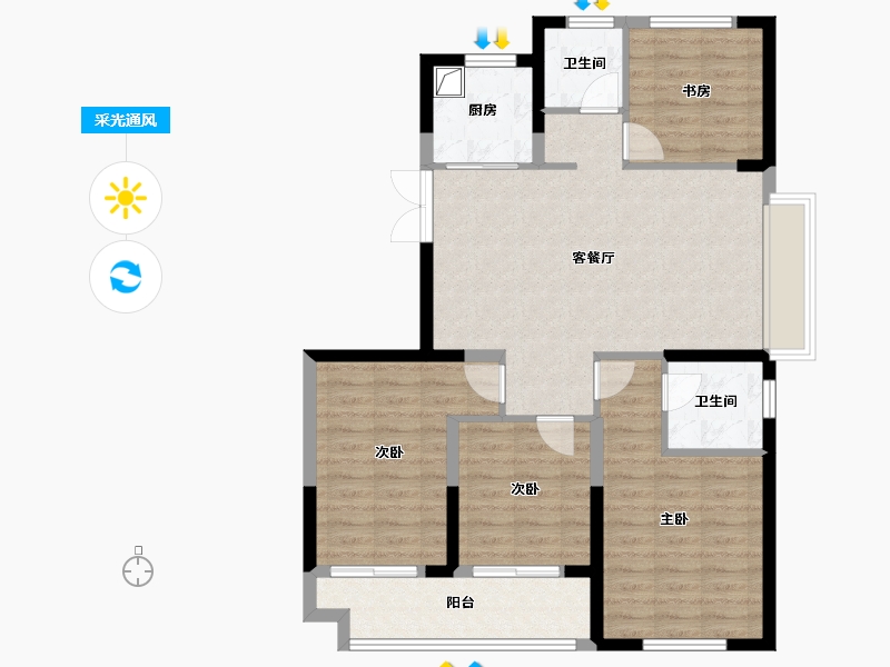 浙江省-丽水市-百川润嘉-103.20-户型库-采光通风