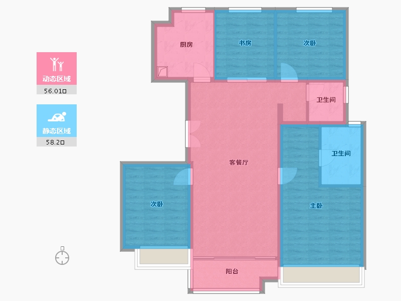 山东省-济南市-三盛璞悦湾-102.40-户型库-动静分区