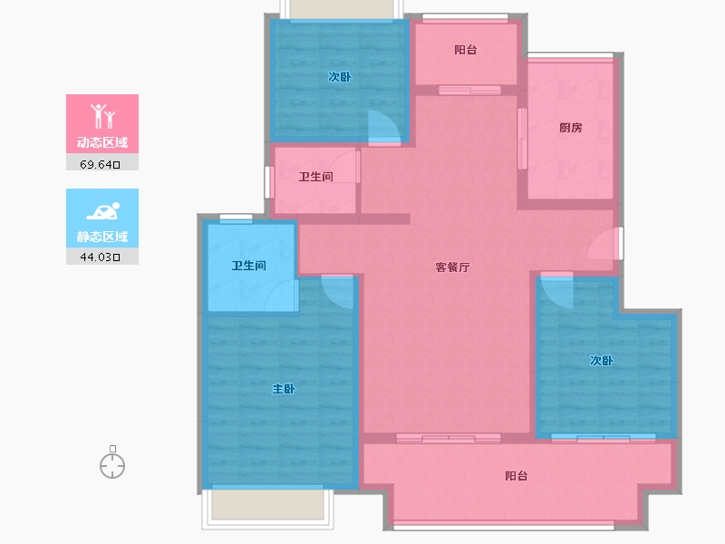 河南省-南阳市-中央公园-101.57-户型库-动静分区